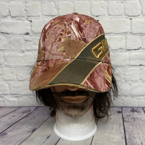 GMC Camo Hat Cap Strap Back Red Camouflage Outdoor Embroidered CHOKO One Size - Picture 1 of 10